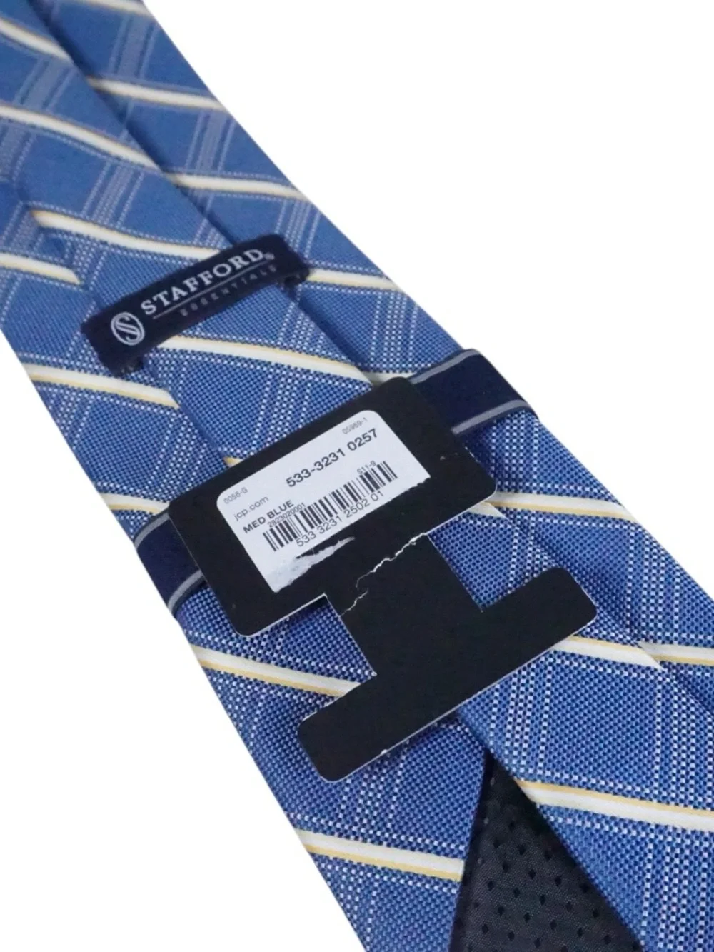 NWT Stafford Blue and Silver Diagonal Stripe Men's Tie